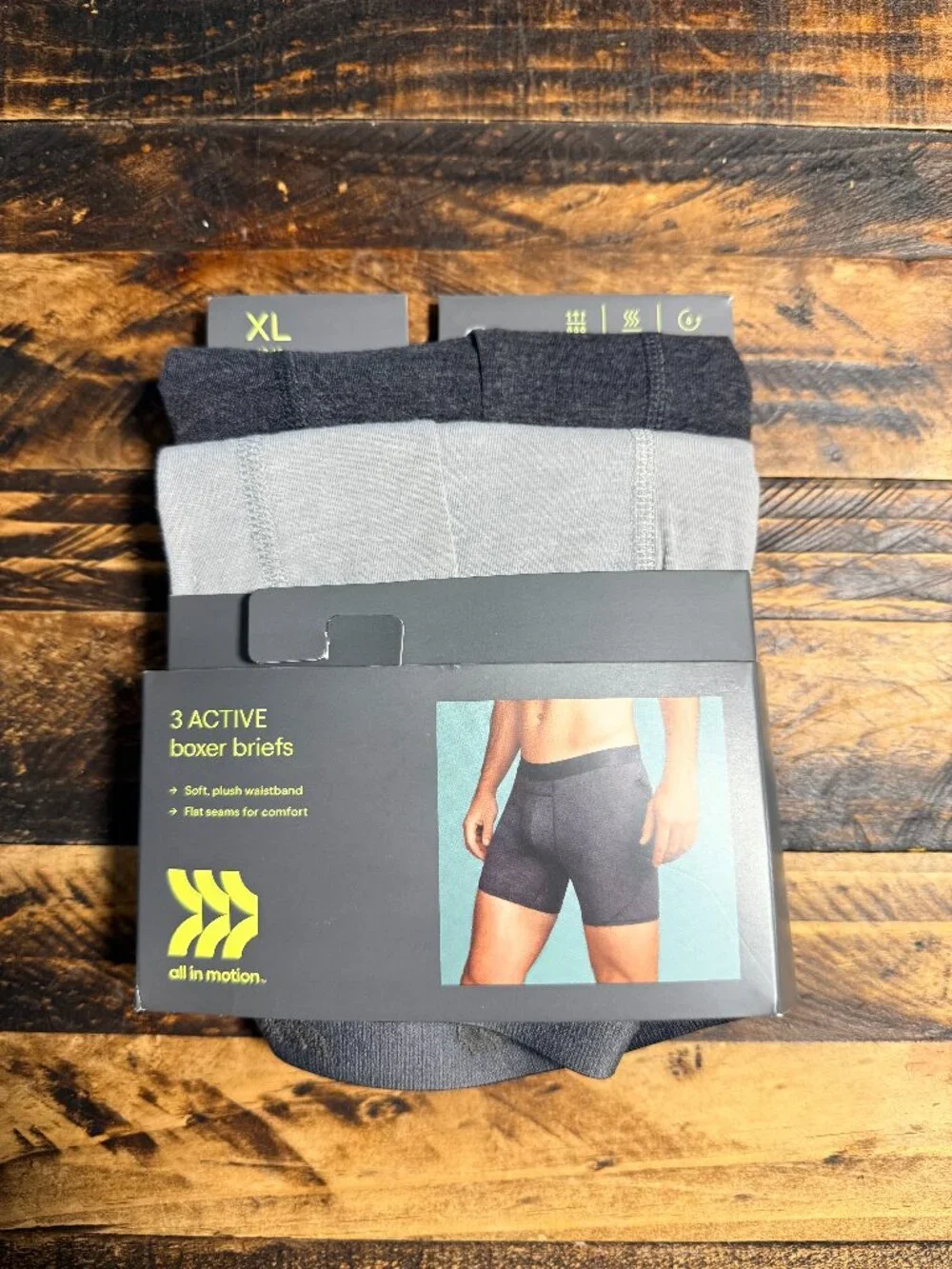 All In Motion Men's Active Boxer Briefs Performance Lightweight 2 Pk XL 40–42